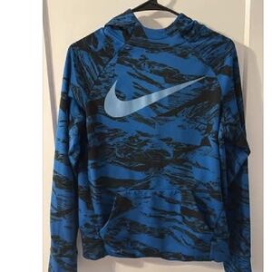 Nike Men's Blue and Black Hoodie